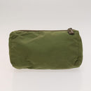 PRADA Pouch Nylon 3Set Green Navy beige Auth ac3763-10