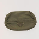PRADA Pouch Nylon 3Set Green Navy beige Auth ac3763-16
