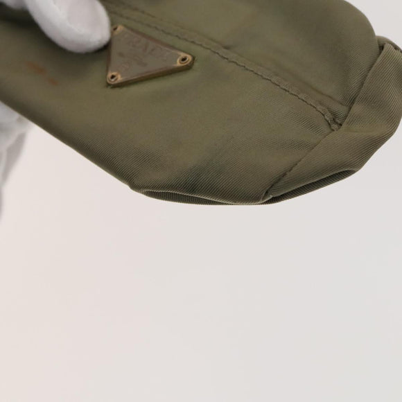 PRADA Pouch Nylon 3Set Green Navy beige Auth ac3763