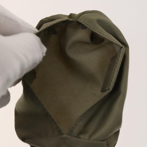 PRADA Pouch Nylon 3Set Green Navy beige Auth ac3763