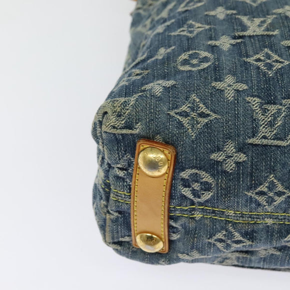 LOUIS VUITTON Monogram denim Buggy PM Shoulder Bag Blue M95049 LV Auth ac3765