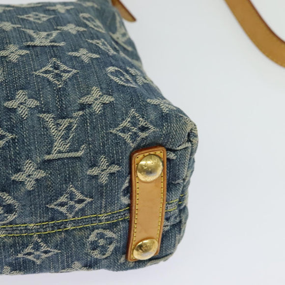 LOUIS VUITTON Monogram denim Buggy PM Shoulder Bag Blue M95049 LV Auth ac3765