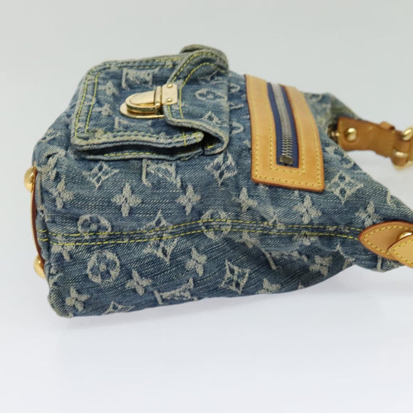 LOUIS VUITTON Monogram denim Buggy PM Shoulder Bag Blue M95049 LV Auth ac3765