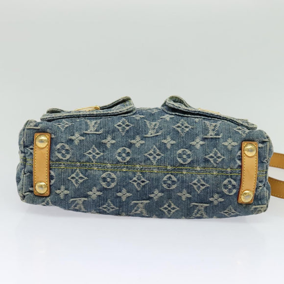 LOUIS VUITTON Monogram denim Buggy PM Shoulder Bag Blue M95049 LV Auth ac3765