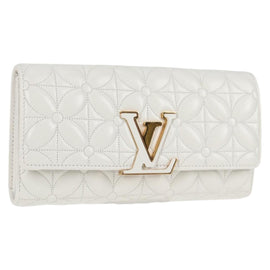 LOUIS VUITTON Flower Portefeuille Capsine Wallet White M11417 LV Auth ac3766SAM