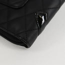 CHANEL Cambon Line Matelasse Long Wallet Calf leather Black CC Auth ac3768AM-17