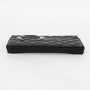 CHANEL Cambon Line Matelasse Long Wallet Calf leather Black CC Auth ac3768AM-3