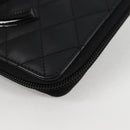 CHANEL Cambon Line Matelasse Long Wallet Calf leather Black CC Auth ac3768AM-15