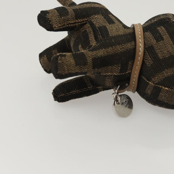 FENDI Zucca Canvas Charm Black Brown Auth ac3769