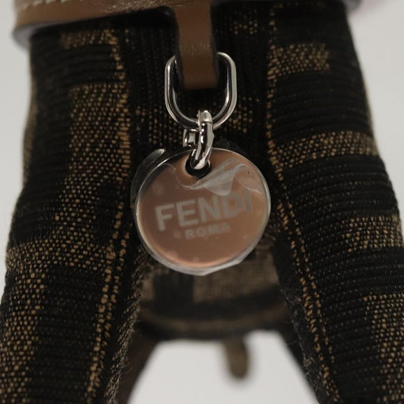 FENDI Zucca Canvas Charm Black Brown Auth ac3769