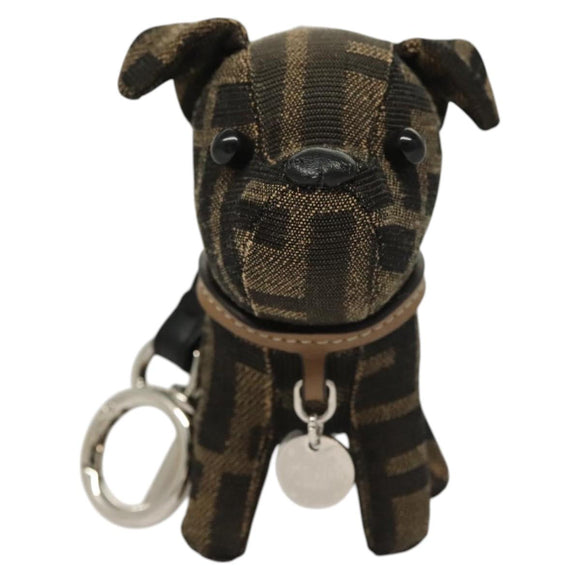 FENDI Zucca Canvas Charm Black Brown Auth ac3769