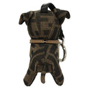 FENDI Zucca Canvas Charm Black Brown Auth ac3769-2