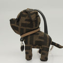 FENDI Zucca Canvas Charm Black Brown Auth ac3769-3