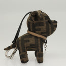FENDI Zucca Canvas Charm Black Brown Auth ac3769-4