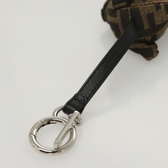FENDI Zucca Canvas Charm Black Brown Auth ac3769