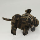 FENDI Zucca Canvas Charm Black Brown Auth ac3769-8