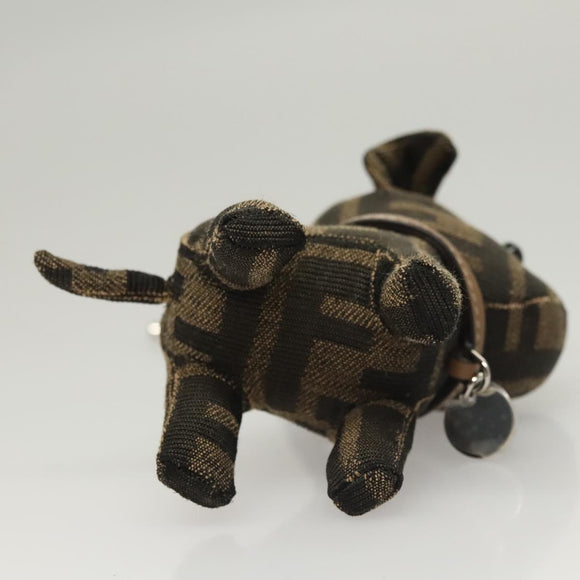 FENDI Zucca Canvas Charm Black Brown Auth ac3769