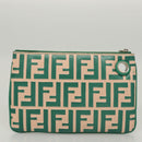 FENDI Zucca Canvas Triplet Pouch Black Brown Red Auth ac3770-13