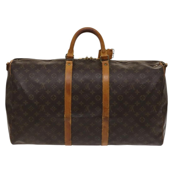 LOUIS VUITTON Monogram Keepall Bandouliere 55 Boston Bag M41414 LV Auth ac3775