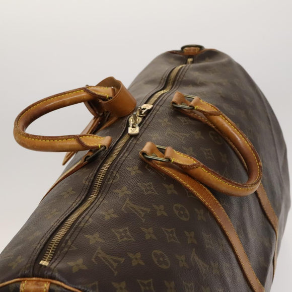 LOUIS VUITTON Monogram Keepall Bandouliere 55 Boston Bag M41414 LV Auth ac3775