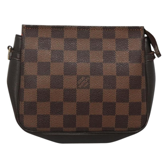 LOUIS VUITTON Damier Ebene Trousse Makeup Pouch N51982 LV Auth ac3779