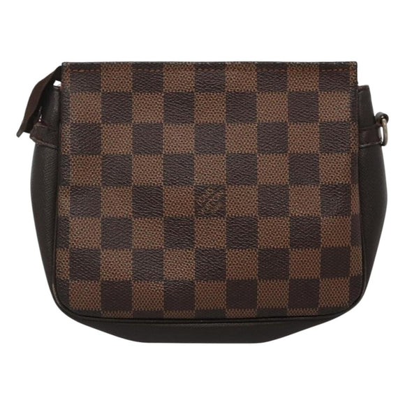 LOUIS VUITTON Damier Ebene Trousse Makeup Pouch N51982 LV Auth ac3779