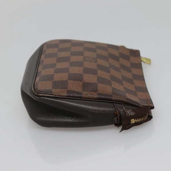 LOUIS VUITTON Damier Ebene Trousse Makeup Pouch N51982 LV Auth ac3779