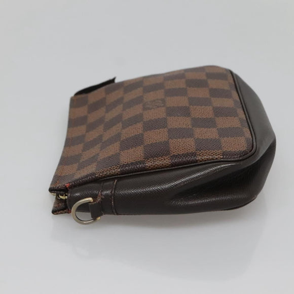 LOUIS VUITTON Damier Ebene Trousse Makeup Pouch N51982 LV Auth ac3779