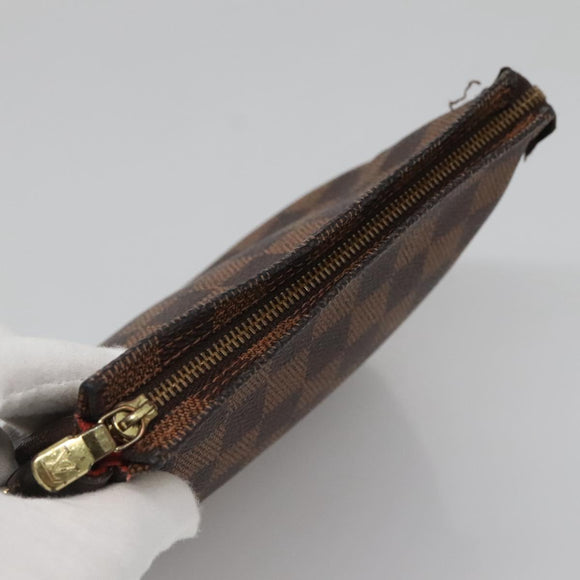 LOUIS VUITTON Damier Ebene Trousse Makeup Pouch N51982 LV Auth ac3779