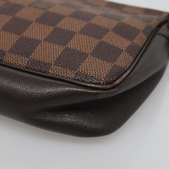 LOUIS VUITTON Damier Ebene Trousse Makeup Pouch N51982 LV Auth ac3779