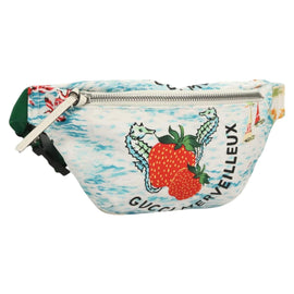 GUCCI Children's Waist bag Nylon White Silver 502095 Auth ac3786
