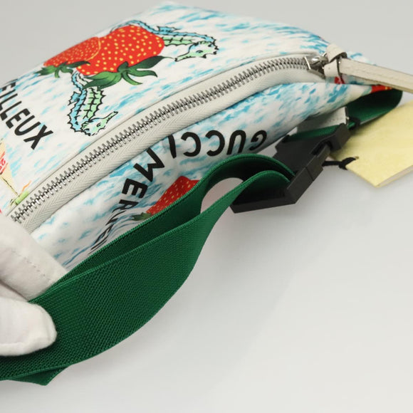 GUCCI Children's Waist bag Nylon White Silver 502095 Auth ac3786