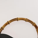 GUCCI Bamboo Hand Bag Leather 2way Black Gold 001 1781 1577 Auth ac3788-8