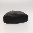 GUCCI Bamboo Hand Bag Leather 2way Black Gold 001 1781 1577 Auth ac3788-5