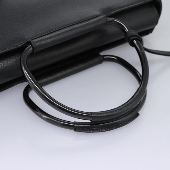 GUCCI Hand Bag Leather Black 002 1118 0462 Auth ac3789