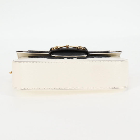 GUCCI Adidas Collaboration Horsebit Bag Leather 2way White 722009 Auth ac3794AM