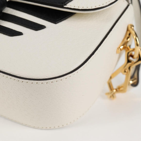 GUCCI Adidas Collaboration Horsebit Bag Leather 2way White 722009 Auth ac3794AM