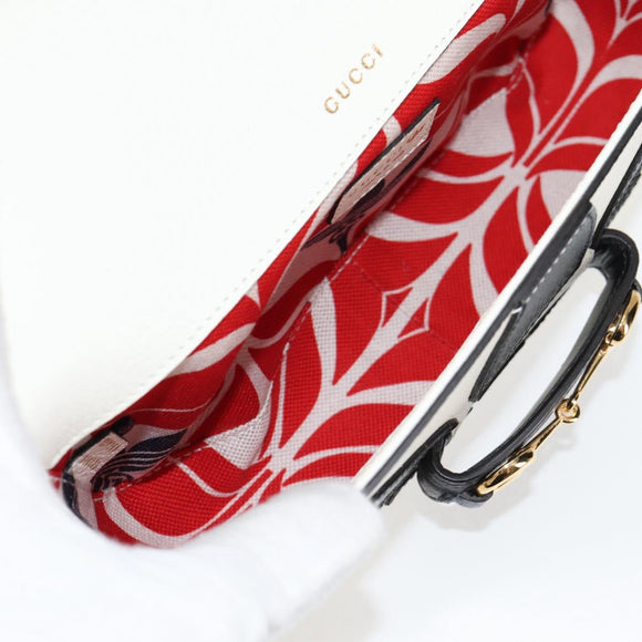 GUCCI Adidas Collaboration Horsebit Bag Leather 2way White 722009 Auth ac3794AM