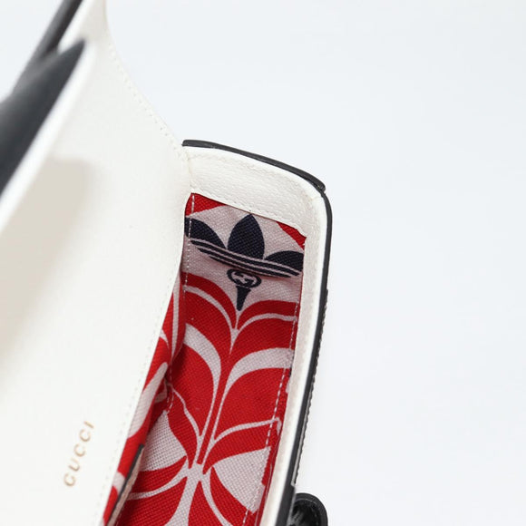 GUCCI Adidas Collaboration Horsebit Bag Leather 2way White 722009 Auth ac3794AM