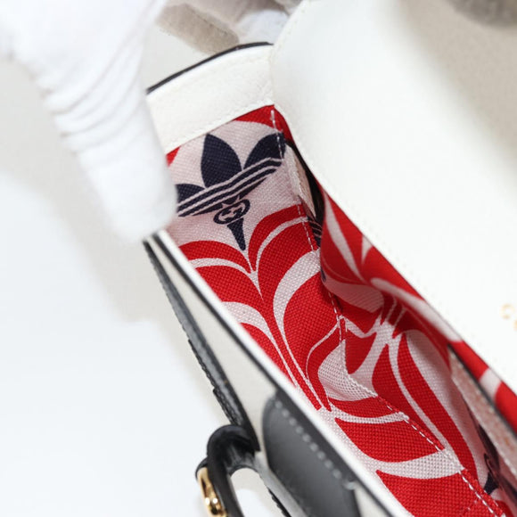 GUCCI Adidas Collaboration Horsebit Bag Leather 2way White 722009 Auth ac3794AM