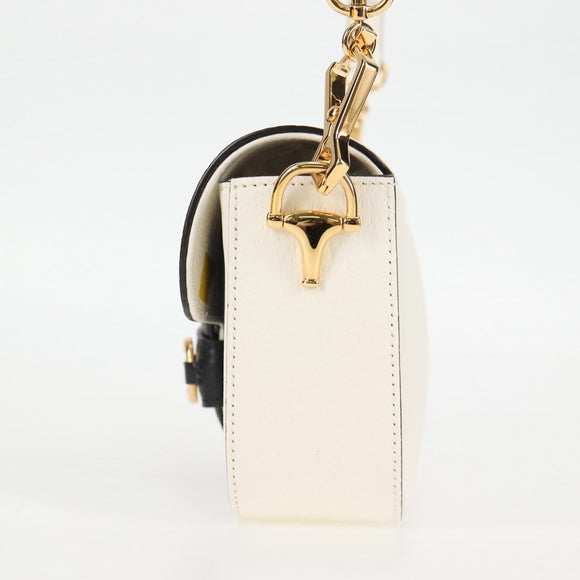 GUCCI Adidas Collaboration Horsebit Bag Leather 2way White 722009 Auth ac3794AM