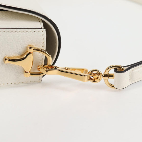 GUCCI Adidas Collaboration Horsebit Bag Leather 2way White 722009 Auth ac3794AM