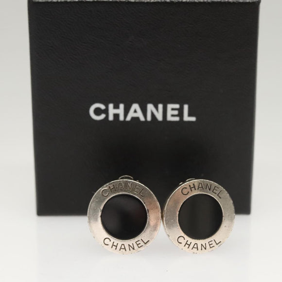CHANEL Earring metal Silver CC Auth ac3797
