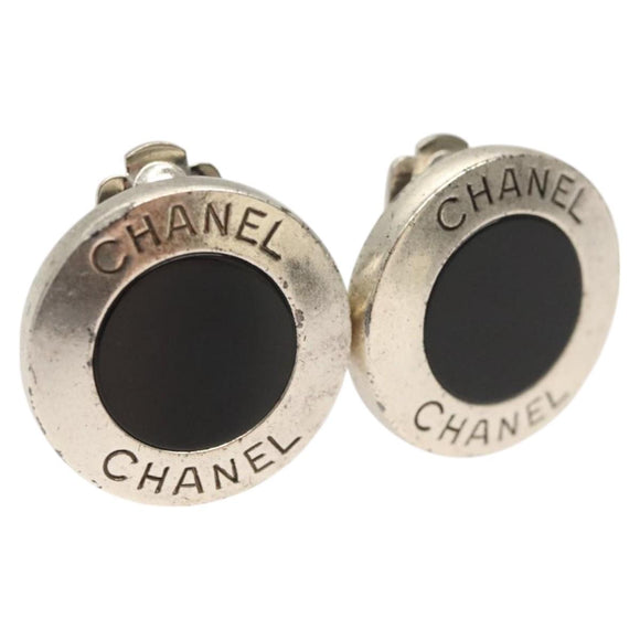 CHANEL Earring metal Silver CC Auth ac3797