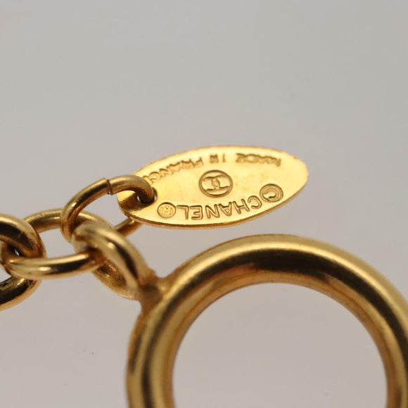 CHANEL COCO Mark Chain Necklace metal Gold CC Auth ac3798