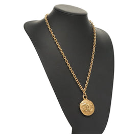 CHANEL COCO Mark Chain Necklace metal Gold CC Auth ac3798