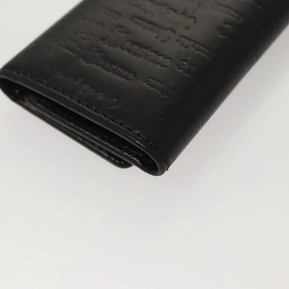 VERSACE Key Case Leather Black Auth ac3800