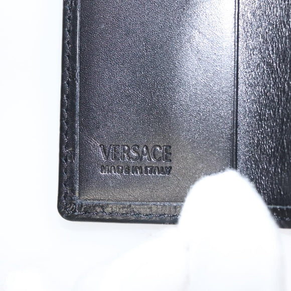 VERSACE Key Case Leather Black Auth ac3800