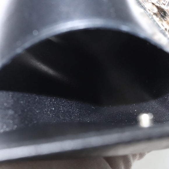 VERSACE Key Case Leather Black Auth ac3800