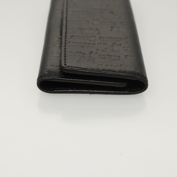 VERSACE Key Case Leather Black Auth ac3800